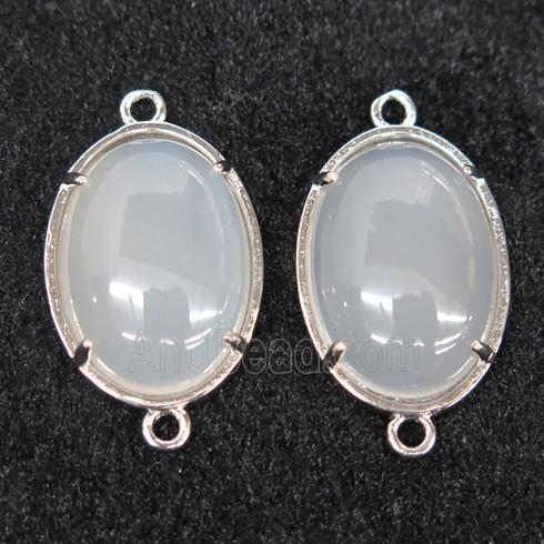 white Jade connector, oval