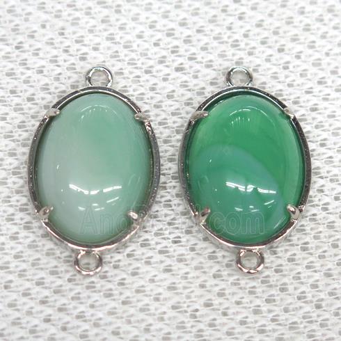 green Agate connector, oval
