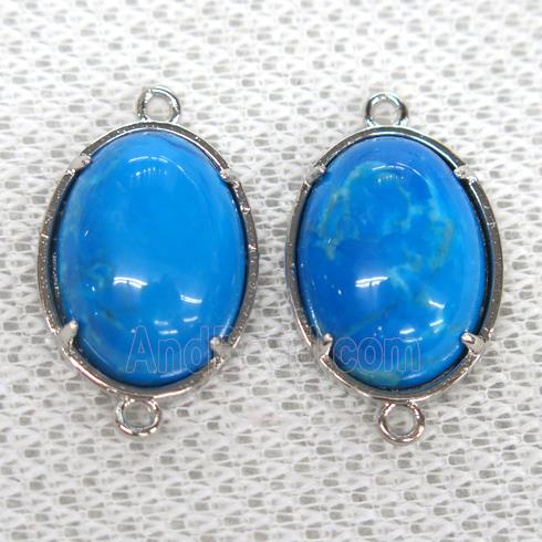blue Tuquoise connector, oval, dye