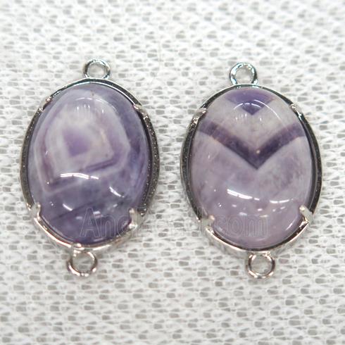 Dogtooth Amethyst connector, oval