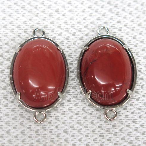 red Jasper connector, oval