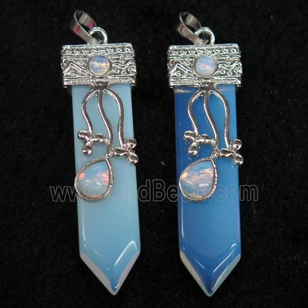white Opalite arrowhead pendant