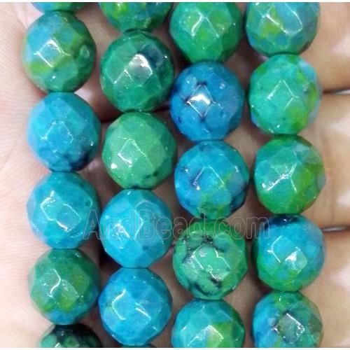 Chrysocolla beads, faceted round, stability
