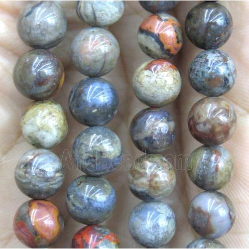 Morocco Red Lace Agate Beads, round, multicolor