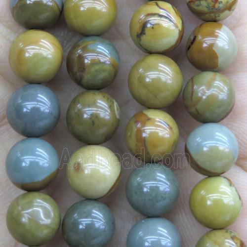 American wildhorse Picture Jasper Beads, round, multi-color