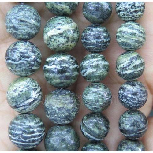 round Green Zebra Jasper beads