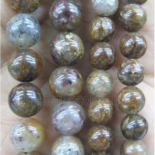 round gold Leaf Jasper beads