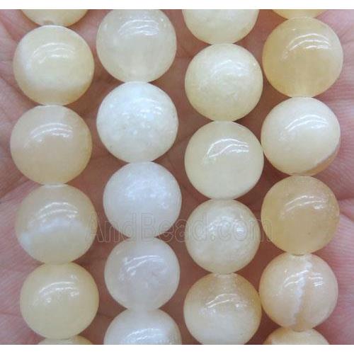round Honey Jade beads, light yellow