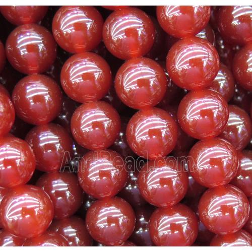 round Red Carnelian Agate beads