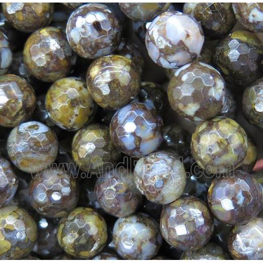 Fire Lace Opal Jasper beads, faceted round