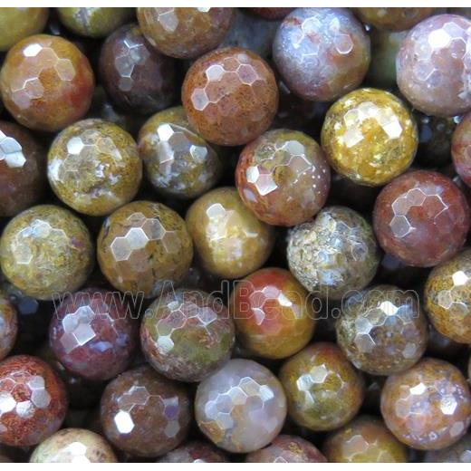 Mexico Nueva Agate Beads, faceted round