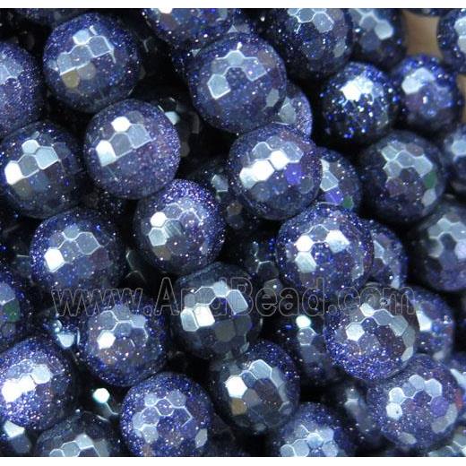 blue SandStone bead, faceted round