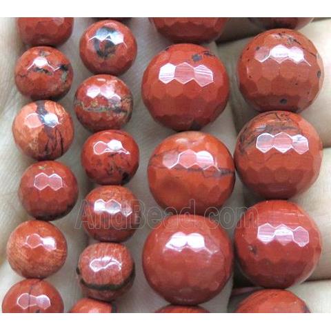 Red Jasper beads, faceted round