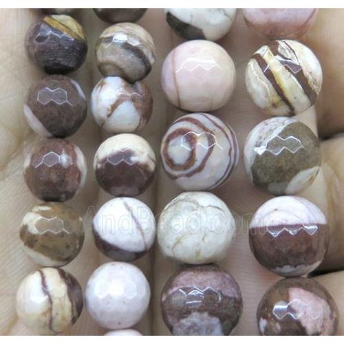 Australian Zebra Jasper beads, faceted round