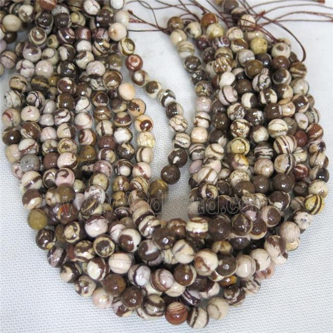 Australian Zebra Jasper beads, faceted round