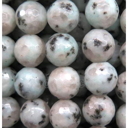 Sesame Kiwi Jasper Beads, faceted round