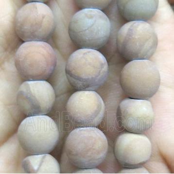 round matte Wooden Lace Jasper beads