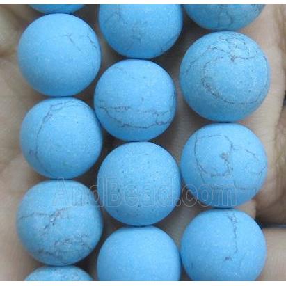 round matte Blue Turquoise Beads