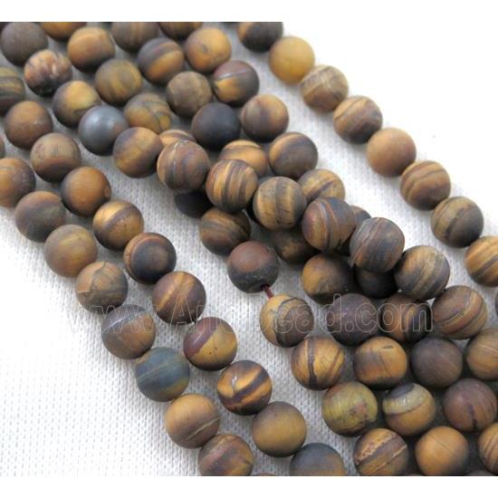 round matte Tiger Eye Stone Beads