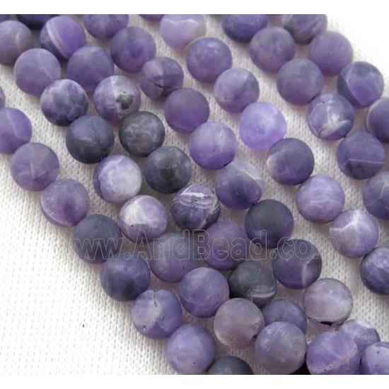 round matte Amethyst Beads, purple