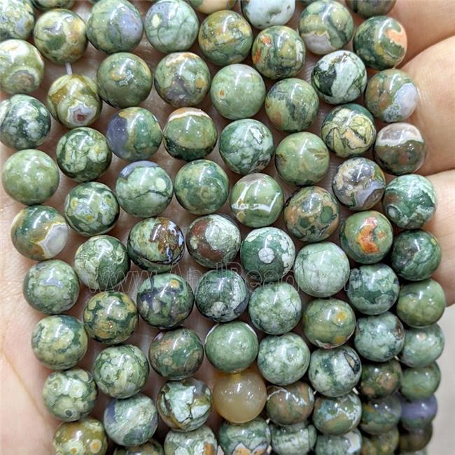 green Rhyolite beads, round