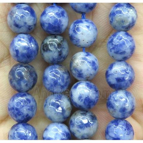 blue spotted jasper beads, faceted round