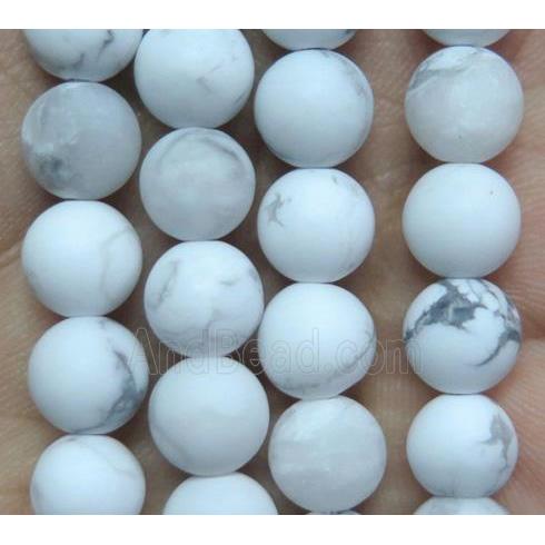 round white turquoise howlite beads, matte