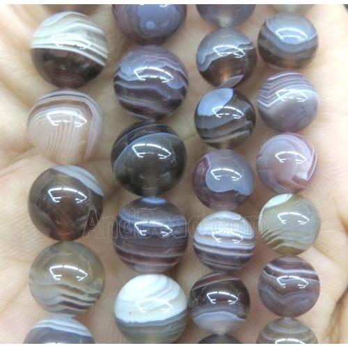 natural round Botswana Agate beads, gray