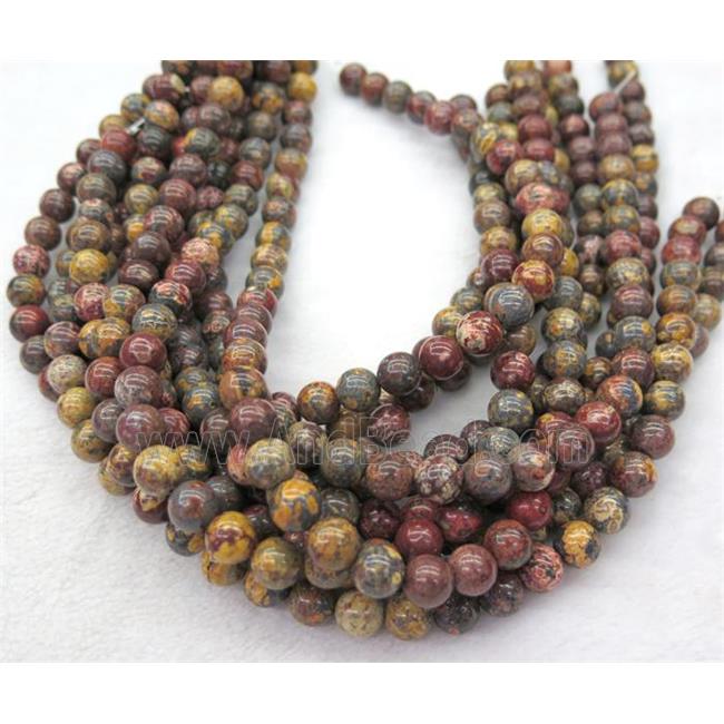round Red LeopardSkin Jasper beads