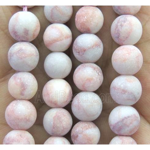 round matte Red Silk Jasper Beads