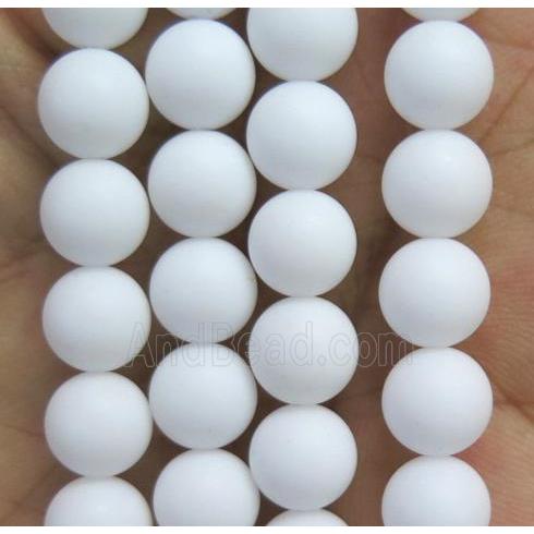 round matte white Porcelain beads
