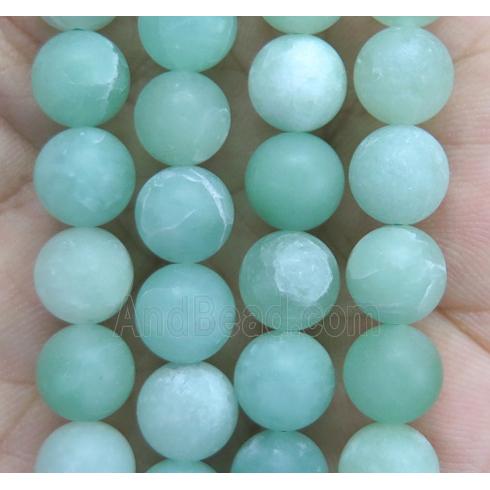 matte round Burman Chrysoprase Beads