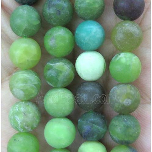 matte round Australian Chrysoprase Beads, green