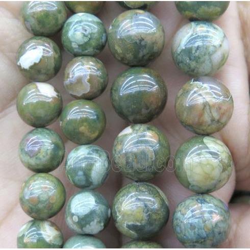 round Rhyolite Beads, green