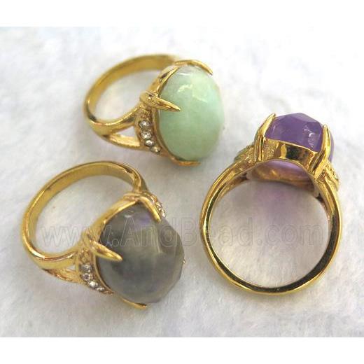 gemstone ring, freeform