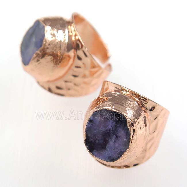 Charoite Rings, copper, rose gold