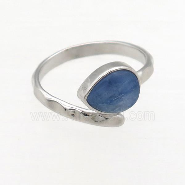 blue Kyanite Rings, copper, gold plated
