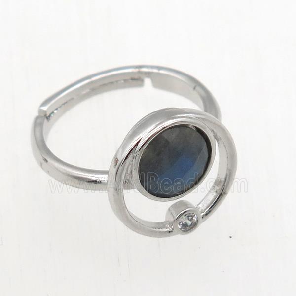 Labradorite Rings, copper, platinum plated