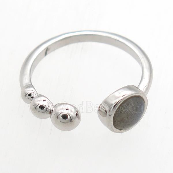 Labradorite Rings, copper, platinum plated