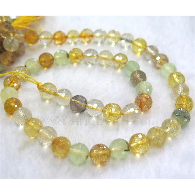 mixed gemstone beads, faceted round