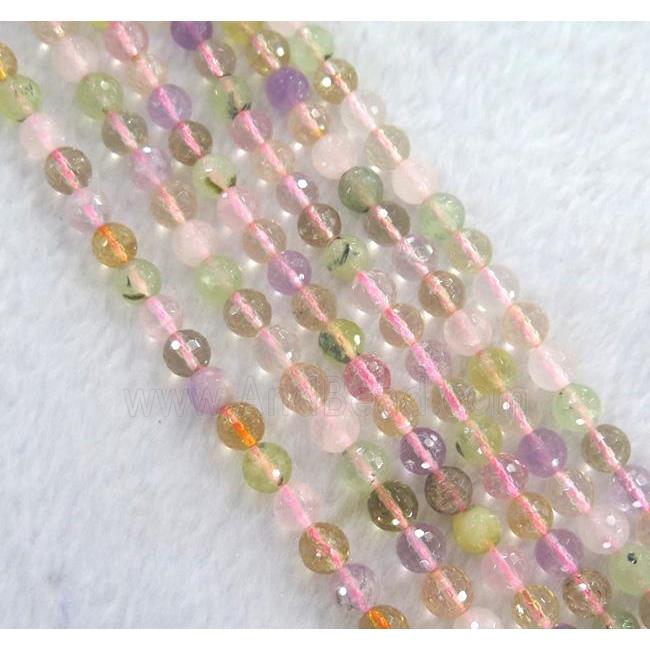 mixed gemstone beads, faceted round