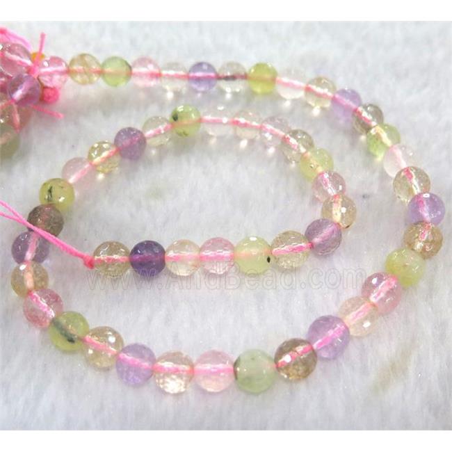 mixed gemstone beads, faceted round