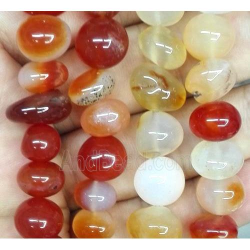 red agate chip beads