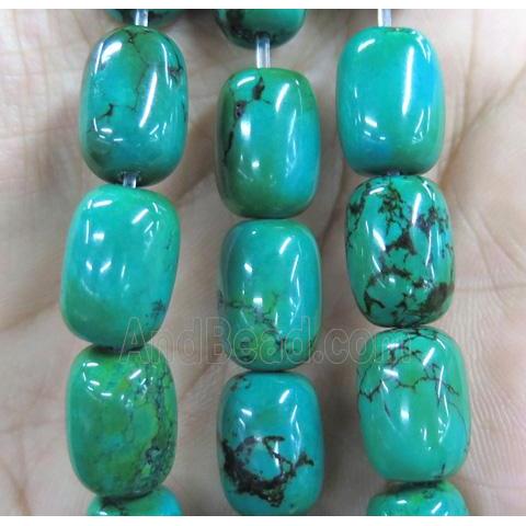 turquoise bead, barrel