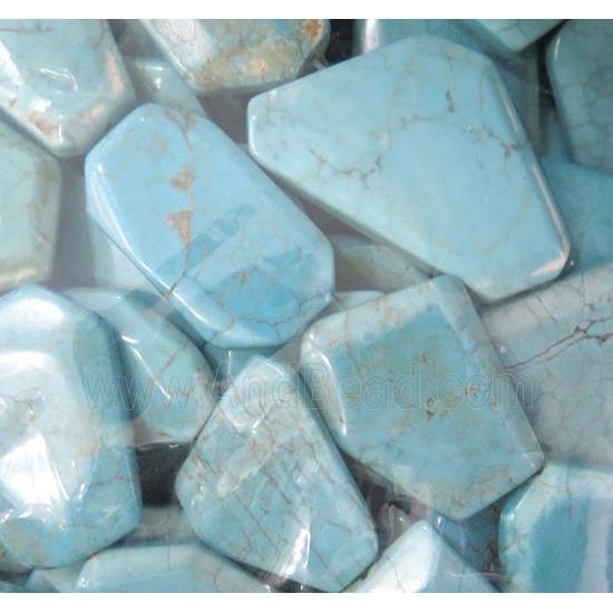 blue turquoise beads, freeform