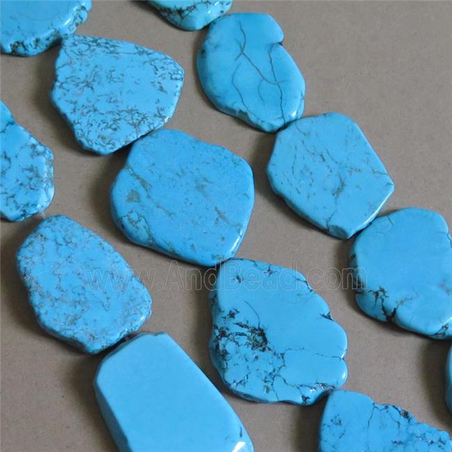 blue magnesite Turquoise slice beads, freeform