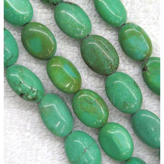green turquoise beads, oval