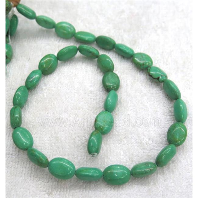 green turquoise beads, oval