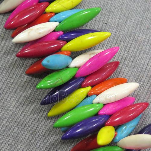 synthetic Turquoise leaf beads, mix color