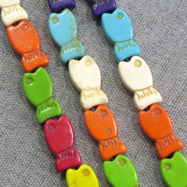 synthetic Turquoise fish beads, mix color